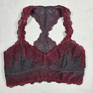 Free People Intimately Bralette Size S Flocked Whimsigoth Goth Festival Witchy